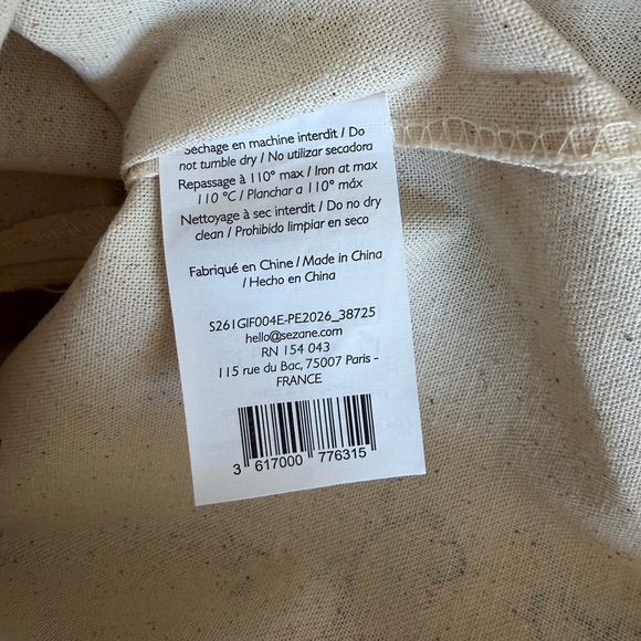 Sézane x Sea New York Floral Embroidered Cream Tote Bag - Picture 9 of 9